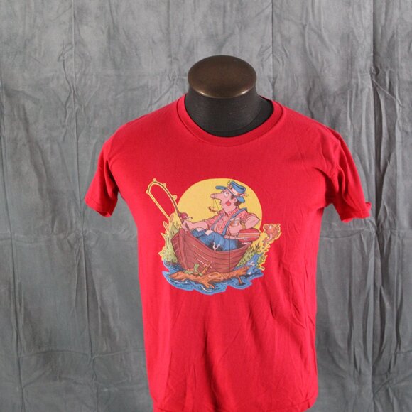 Vintage Graphic T-shirt - Fishterman Iron Graphic - Men's Large - Picture 3 of 7